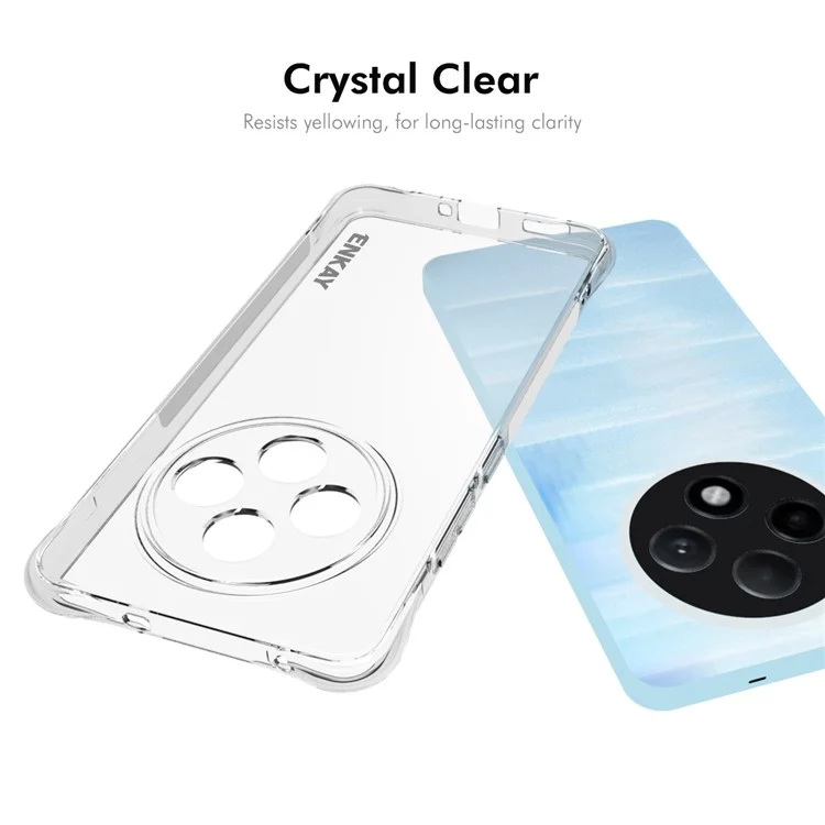 ENKAY HAT PRINCE Per Oppo Reno12 F 5G Custodia Angolo Airbag Custodia Telefonica in TPU Crystal Clear