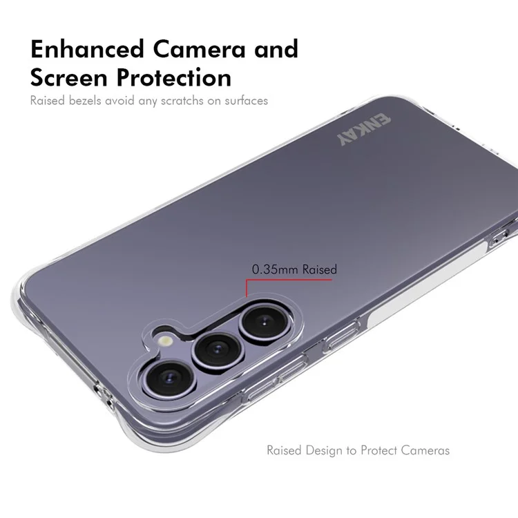 ENKAY HAT PRINCE Für Samsung Galaxy S24 FE Crystal Clear Case TPU Handyhülle Eckenairbag Fallschutz