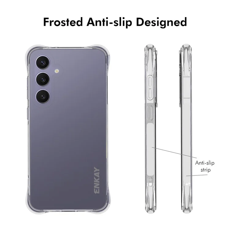 ENKAY HAT PRINCE Für Samsung Galaxy S24 FE Crystal Clear Case TPU Handyhülle Eckenairbag Fallschutz