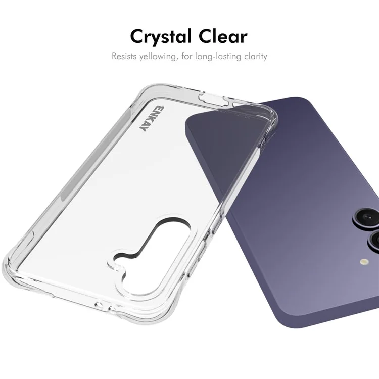 ENKAY HAT PRINCE Für Samsung Galaxy S24 FE Crystal Clear Case TPU Handyhülle Eckenairbag Fallschutz