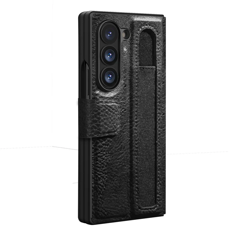 NILLKIN Pour Samsung Galaxy Z Fold6 5G Étui Coque Rabat PU + PC Design Support - Noir