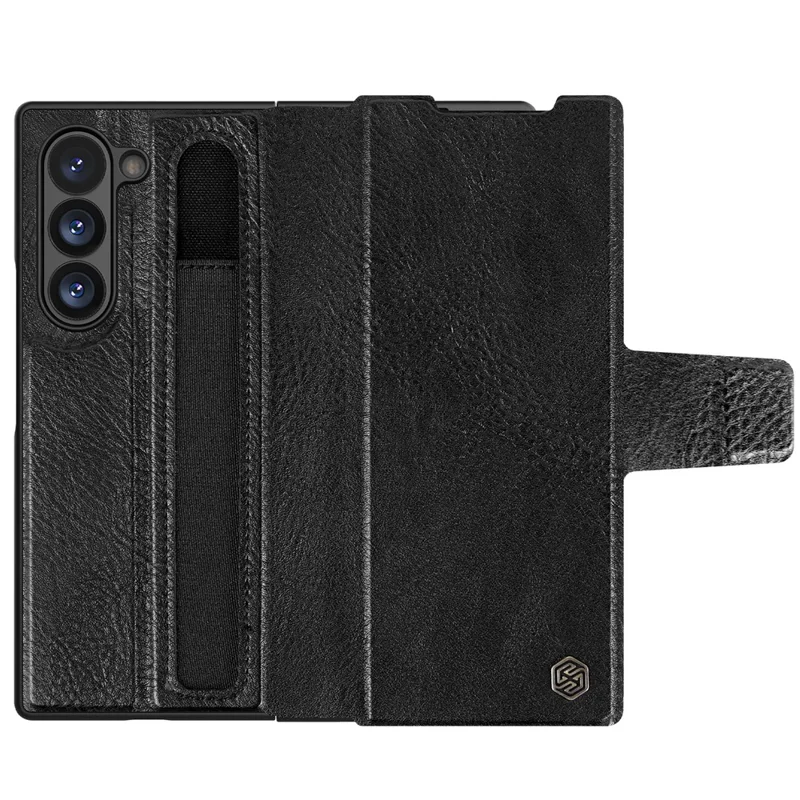 NILLKIN Pour Samsung Galaxy Z Fold6 5G Étui Coque Rabat PU + PC Design Support - Noir