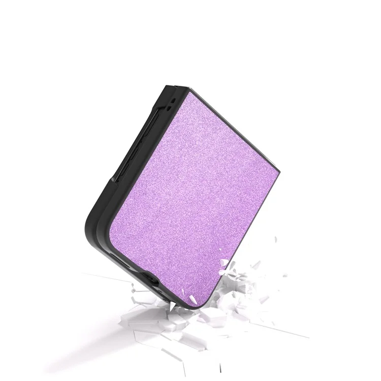 ABEEL For Motorola Razr 50 5G Funda Brillo Cuero PU+PC Cubierta del Teléfono - Púrpura