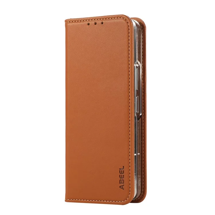ABEEL For Samsung Galaxy Z Fold6 5G Phone Case RFID Blocking Leather Flip Cover - Brown