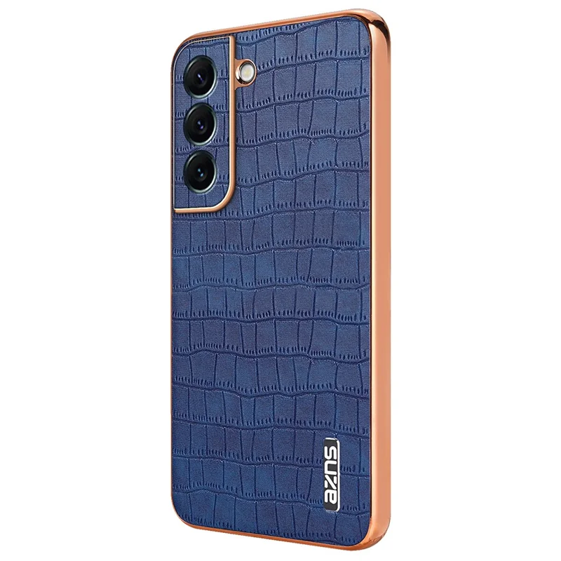 AZNS For Samsung Galaxy S22 5G Case PU+TPU Shockproof Phone Cover - Blue