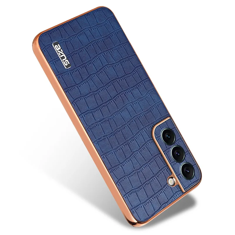AZNS For Samsung Galaxy S22 5G Case PU+TPU Shockproof Phone Cover - Blue