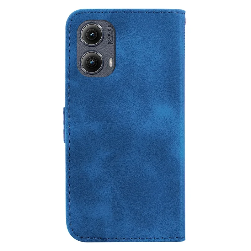 Pour le Motorola Edge (2024) 5G Coque 7 Motif en Forme de Forme Cuir Antichoc Housse de Téléphone - Bleu Foncé
