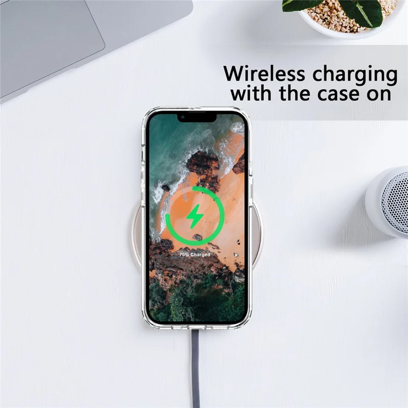 GW18 для iPhone 14 Pro Гибкий TPU прозрачный чехол для телефона Усиленная защита от ударов - Прозрачный