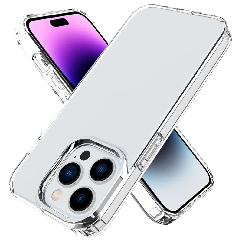 GW18 для iPhone 14 Pro Гибкий TPU прозрачный чехол для телефона Усиленная защита от ударов - Прозрачный