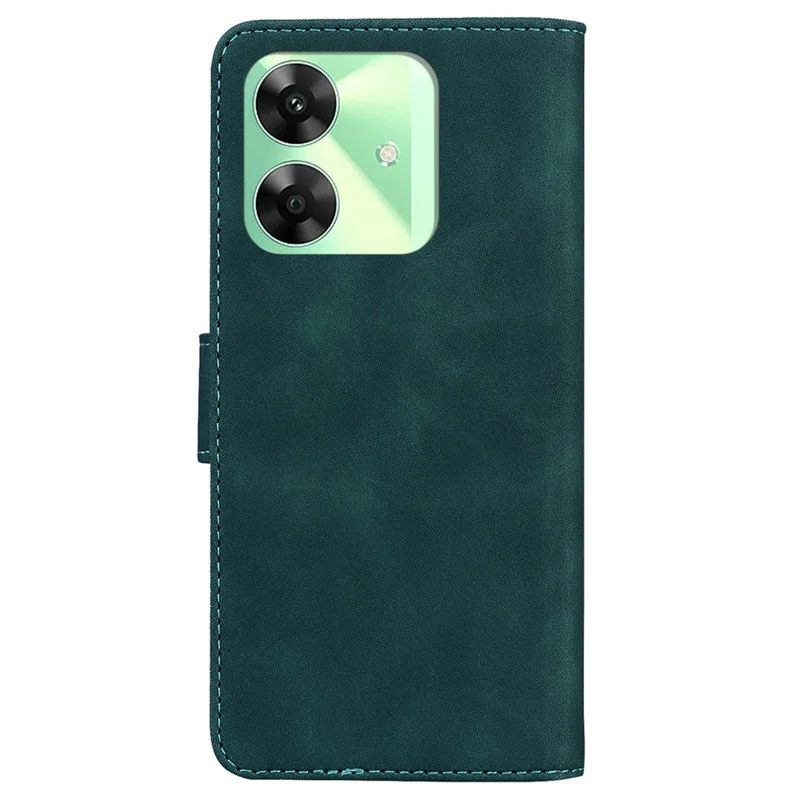 For Realme Note 60x 4G / C63 4G / C61 4G / Narzo N63 4G Wallet Case Solid Color Leather Phone Cover - Green