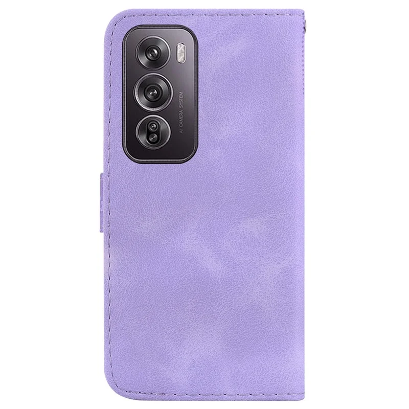 Per Oppo Reno12 Pro 5G (Global) Custodia in Pelle Custodia per Telefono 7-Shaped Pattern Imprint - Viola