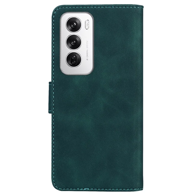 For Oppo Reno12 5G (Global) Case Butterfly Printed PU Leather Stand Phone Cover - Green