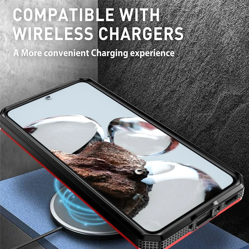 For Samsung Galaxy A35 5G Magnetic Case TPU+PC Kickstand Phone Cover - Black