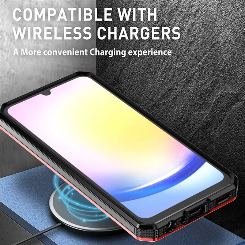 For Samsung Galaxy A15 4G / 5G Magnetic Case Kickstand TPU+PC Phone Cover - Red