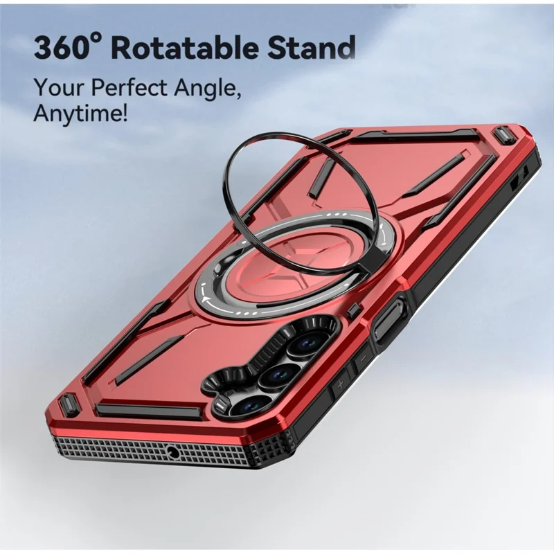 For Samsung Galaxy A15 4G / 5G Magnetic Case Kickstand TPU+PC Phone Cover - Red