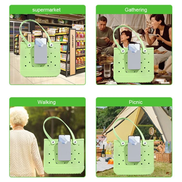 Support de téléphone pour Bogg Bag, Pochette de rangement en silicone pour téléphone Accessoire de voyage Organisateur - Gris
