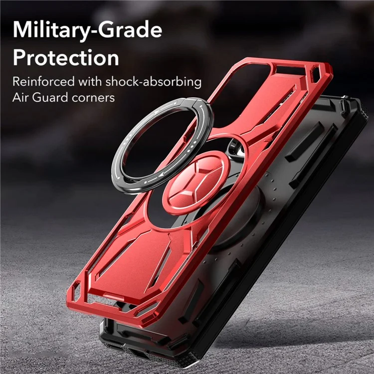 For Motorola Moto G Play (2024) 4G Kickstand Case Hybrid Magnetic Phone Cover - Red