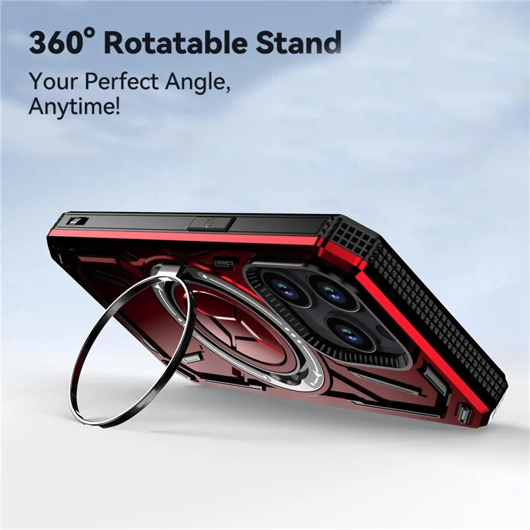 For iPhone 15 Pro Case Compatible with MagSafe Kickstand Phone Cover - Red