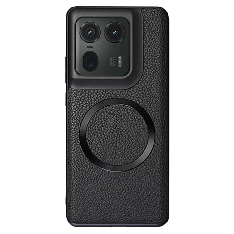Para Motorola Edge 50 Ultra 5G / Moto X50 Ultra 5G Funda magnética Textura de Litchi Cuero PU+TPU Cubierta del teléfono - Negro