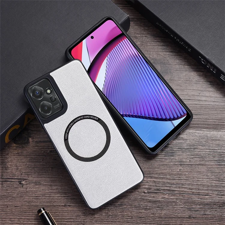 Para el caso de Motorola Moto G 5G (2024) Antichoque PU Piel+Funda TPU Compatible con MagSafe - Rojo