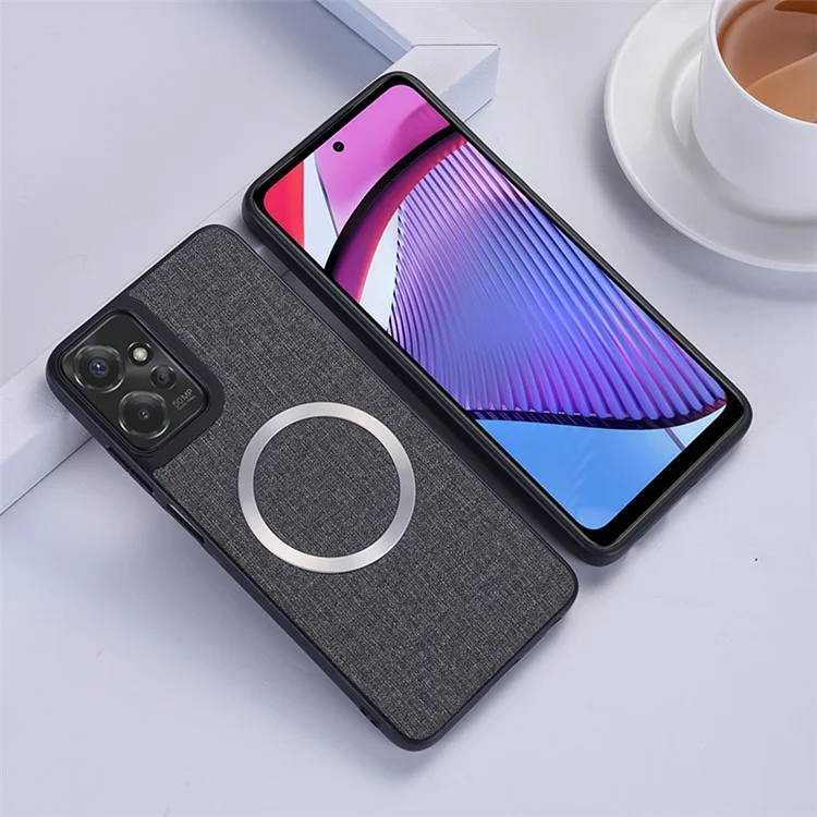 Para Motorola Moto G 5G (2024) Funda Magnética Tacto Suave TPU+Tela Tapa de Teléfono - Gris