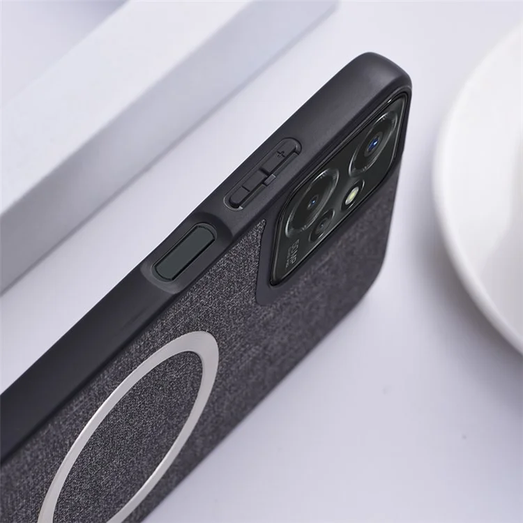 Para Motorola Moto G 5G (2024) Funda Magnética Tacto Suave TPU+Tela Tapa de Teléfono - Gris