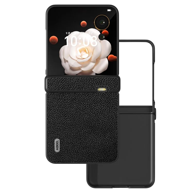 Étui ABEEL For Honor Magic V Flip 5G Charnière Protection Texture Litchi Anti-Dérapant - Noir
