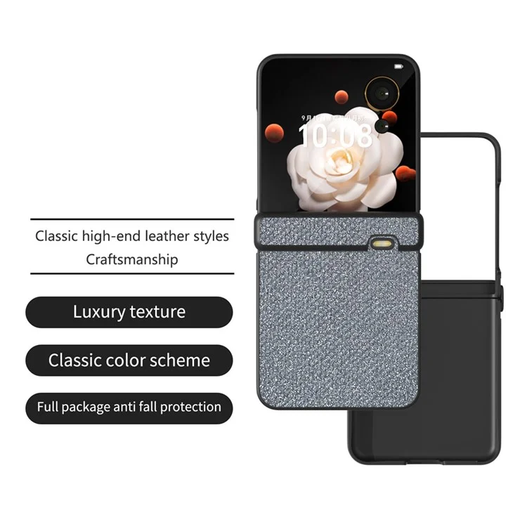 Capa 5G Flip Magic V para Honor Hinge Design Textura de Ródio Couro PU - Cinza