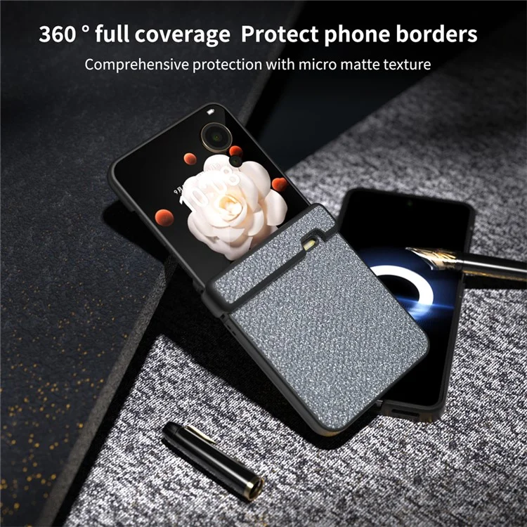 Capa 5G Flip Magic V para Honor Hinge Design Textura de Ródio Couro PU - Cinza