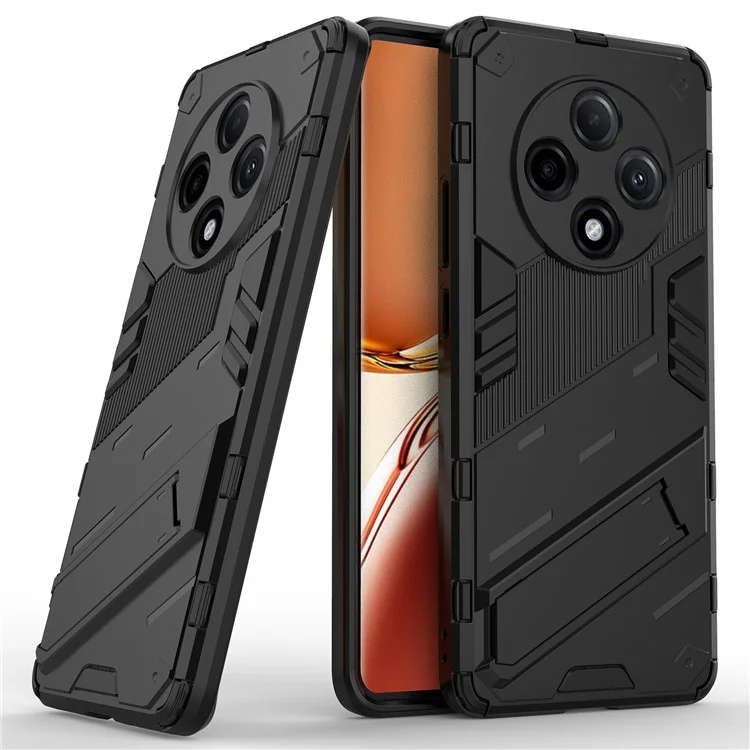 Per Oppo F27 Pro+ 5G Custodia Supporto Ibrida Rigida PC Morbida TPU Cover per Telefono - Nero