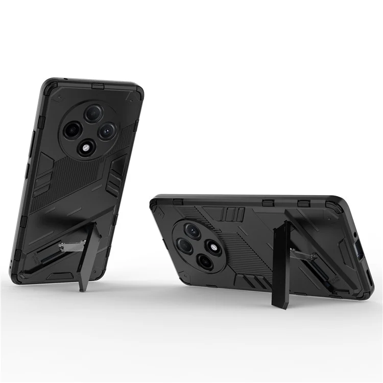 Per Oppo F27 Pro+ 5G Custodia Supporto Ibrida Rigida PC Morbida TPU Cover per Telefono - Nero
