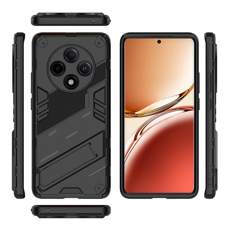 Per Oppo F27 Pro+ 5G Custodia Supporto Ibrida Rigida PC Morbida TPU Cover per Telefono - Nero