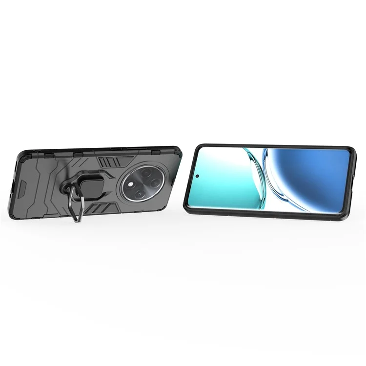 Coque de téléphone portable Pour Oppo F27 Pro+ 5G PC+TPU avec support - Noir
