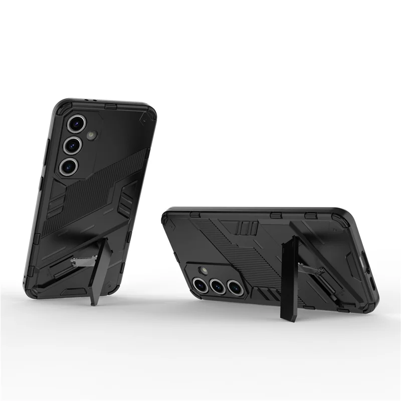 For Samsung Galaxy S24 FE Case Kickstand Hybrid Hard PC Soft TPU Phone Cover - Black