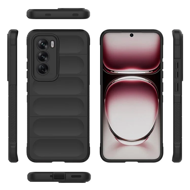 For Oppo Reno12 5G (Global) Case Soft TPU Drop Resistant Phone Cover - Black