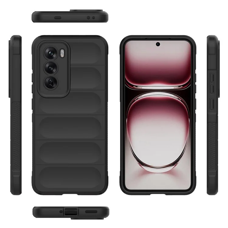 For Oppo Reno12 Pro 5G (Global) Case Soft TPU Drop Resistant Phone Cover - Black