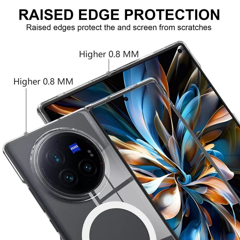 For vivo X Fold3 Pro Case Compatible with MagSafe TPU+Acrylic Clear Phone Cover