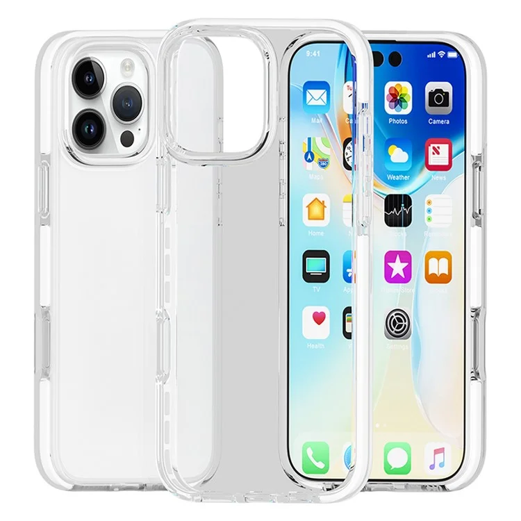 Für iPhone 16 Pro Case TPU+TPE Anti-Drop Clear Phone Cover - Weiß
