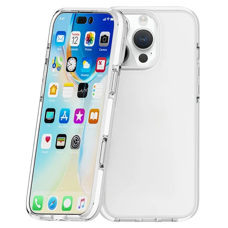 Für iPhone 16 Pro Case TPU+TPE Anti-Drop Clear Phone Cover - Weiß