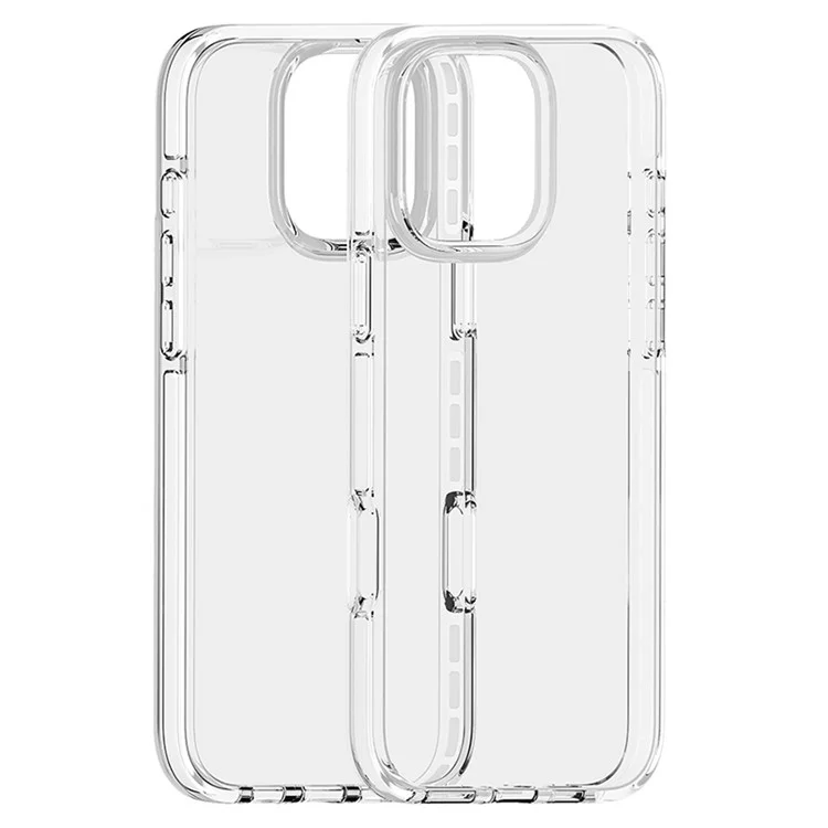 For iPhone 16 Pro Max Case TPU+TPE Transparent Protective Phone Cover - White
