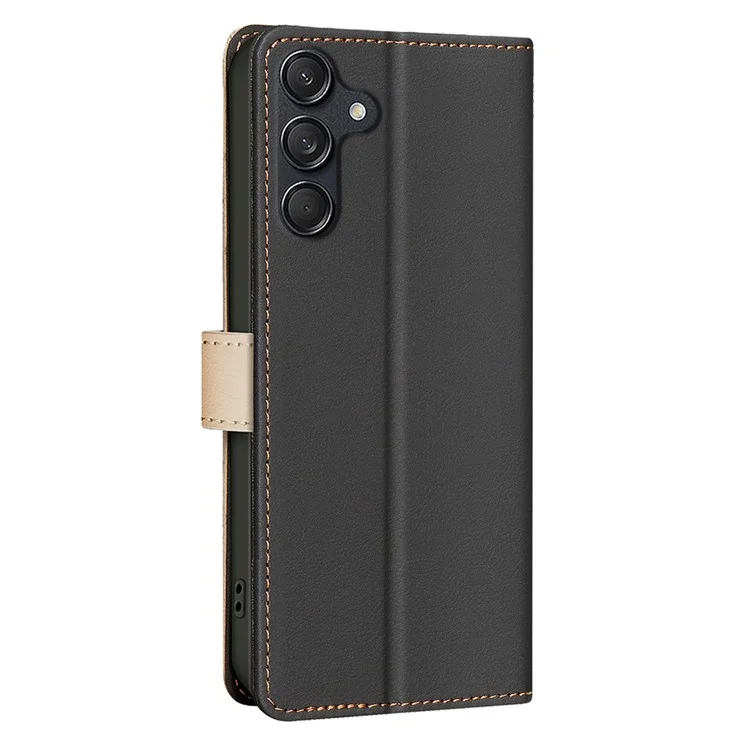 BINFEN COLOR BF33 pour Samsung Galaxy S25 / S24 Étui RFID Blocking Portefeuille en Cuir Housse de Téléphone - Noir