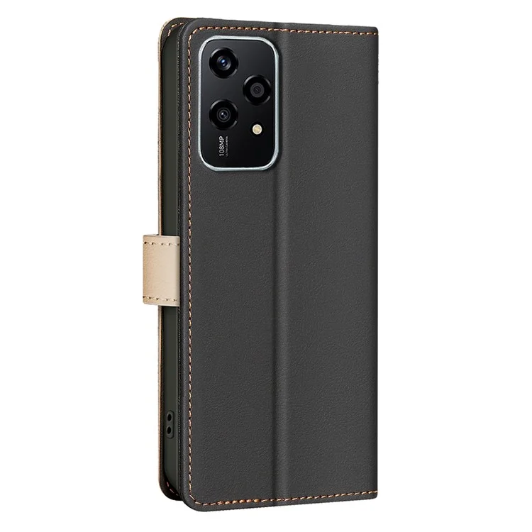 BINFEN COLOR BF33 Pour Honor 200 Lite Case Splicing Color Wallet Phone Leather Cover - Noir