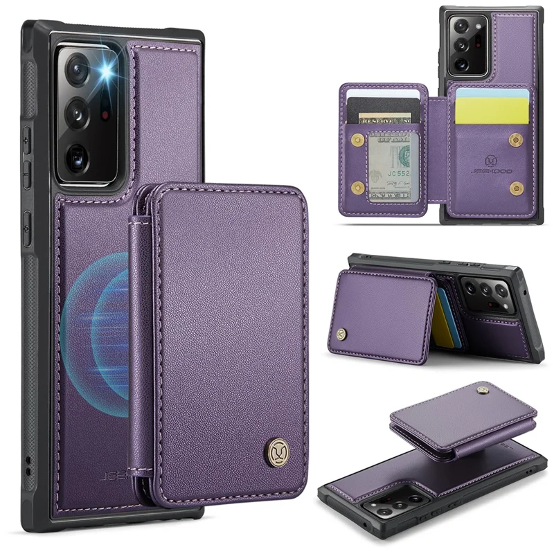 JEEHOOD J05 per Samsung Galaxy Note20 Ultra / Note20 Ultra 5G Custodia Borsa Carta Rimovibile - Viola