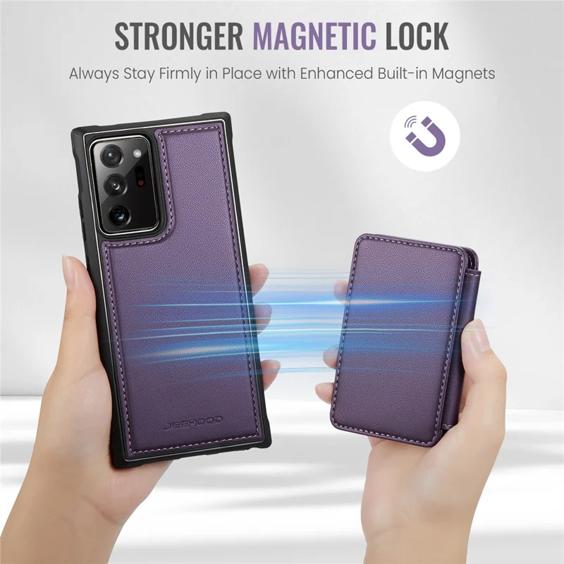 JEEHOOD J05 per Samsung Galaxy Note20 Ultra / Note20 Ultra 5G Custodia Borsa Carta Rimovibile - Viola