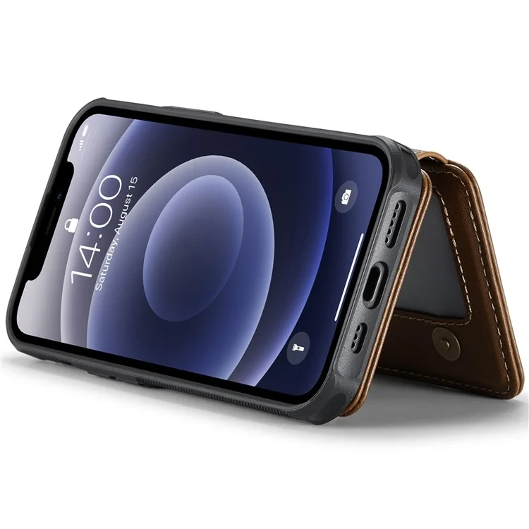 JEEHOOD J05 For iPhone 12 / 12 Pro Case Detachable RFID Blocking Card Bag Phone Cover - Marrom