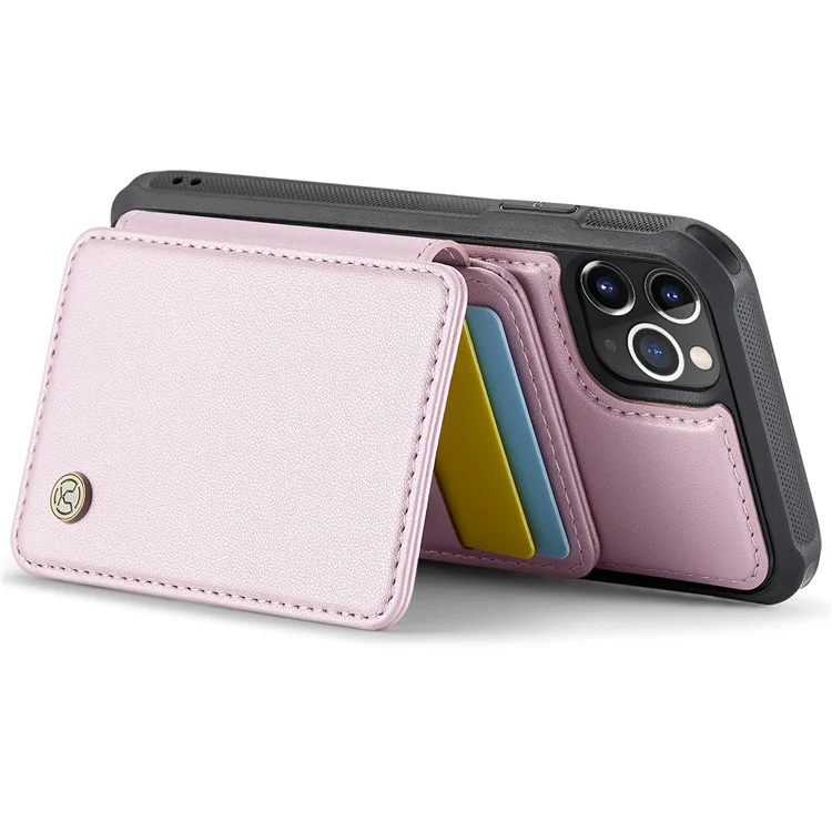 JEEHOOD J05 Funda para iPhone 11 Pro Max Bolsa para tarjetas Soporte Desmontable 2 en 1 Cubierta del teléfono - Rosa