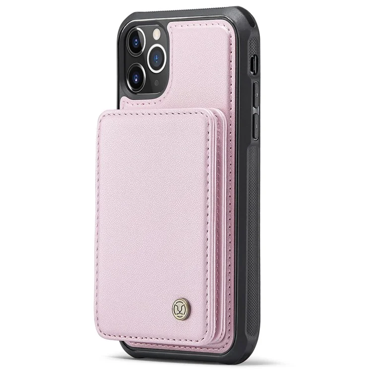 JEEHOOD J05 Funda para iPhone 11 Pro Max Bolsa para tarjetas Soporte Desmontable 2 en 1 Cubierta del teléfono - Rosa