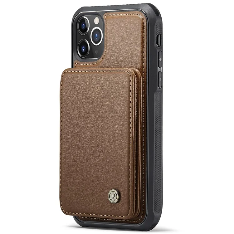 JEEHOOD J05 Per iPhone 11 Pro Max Custodia Porta Carte Supporto Estraibile 2-in-1 Cover Telefonica - Marrone