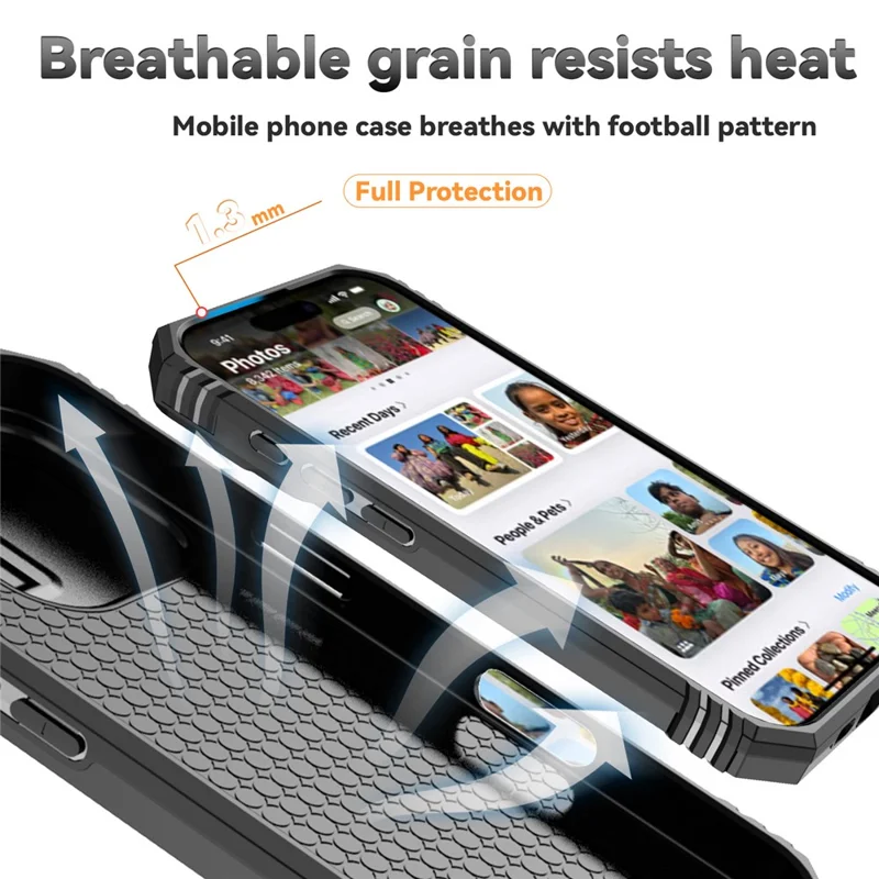 For iPhone 16 Pro Case Ring Kickstand PC+TPU Phone Cover with Camshield - Black