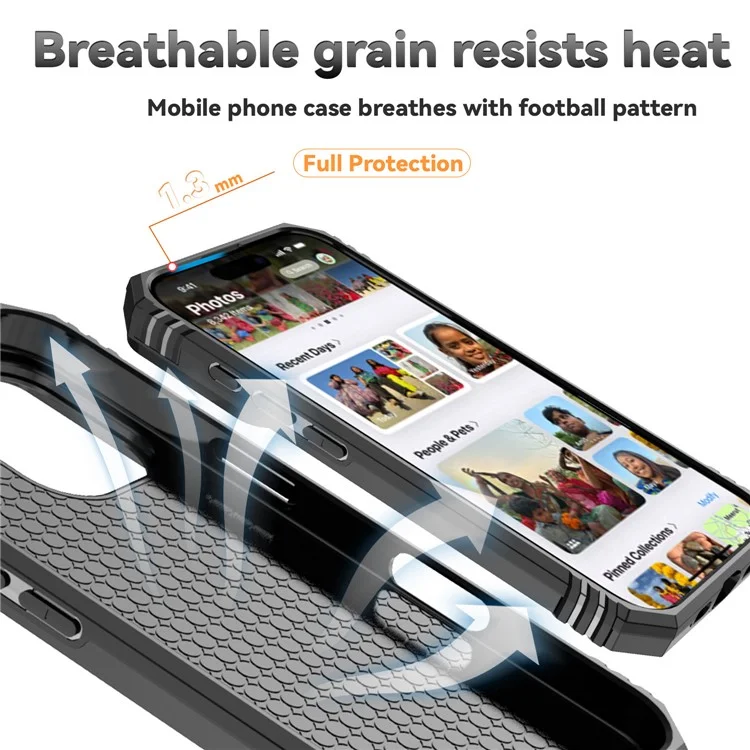 Für iPhone 16 Case Ring Halter Ständer Camshield PC+TPU Handyhülle - Schwarz